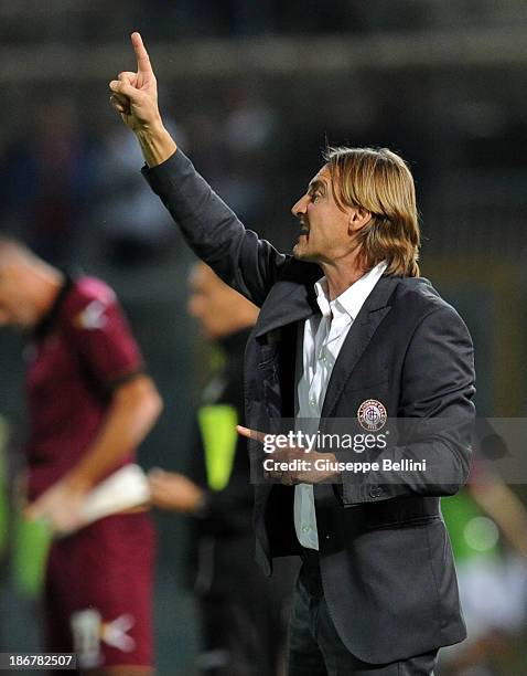 Davide Nicola had coach of Livorno during the Serie A match between AS Livorno Calcio v Torino FC at Stadio Armando Picchi on October 30, 2013 in...