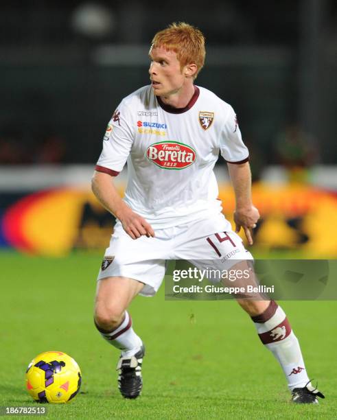 Alessandro Gazzi of Torino in action the Serie A match between AS Livorno Calcio v Torino FC at Stadio Armando Picchi on October 30, 2013 in Livorno,...