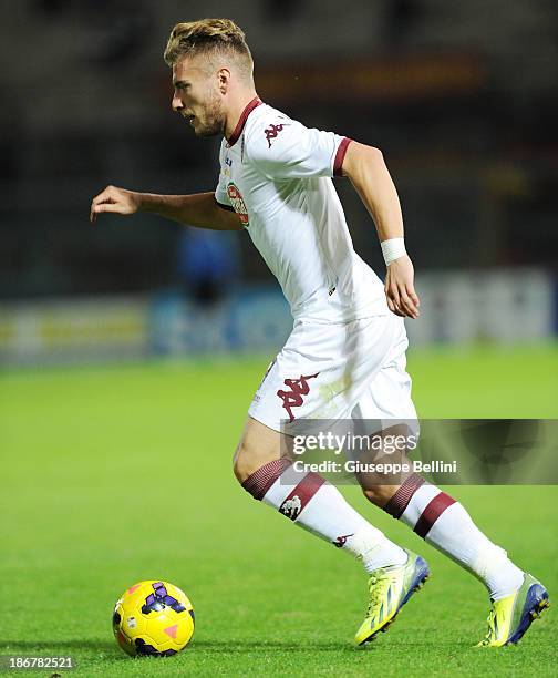 Ciro Immobile of Torino in action the Serie A match between AS Livorno Calcio v Torino FC at Stadio Armando Picchi on October 30, 2013 in Livorno,...