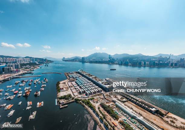 community isolation facilities in kai tak cruise terminal district of hong kong - spartan cruiser stock pictures, royalty-free photos & images