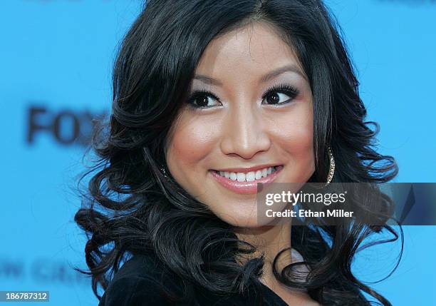 Singer Jasmine Trias arrives at the 2005 Billboard Music Awards at the MGM Grand Garden Arena on December 6, 2005 in Las Vegas, Nevada.