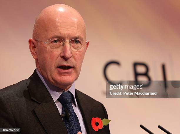 Sir Philip Hampton Chairman of RBS Group speaks at The Confederation of British Industry annual conference on November 4, 2013 in London, England....