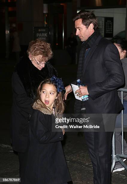 Hugh Jackman and daughter Ava Eliot Jackman attend the "After Midnight" Broadway Opening Night at the Brooks Atkinson Theatre on November 3, 2013 in...