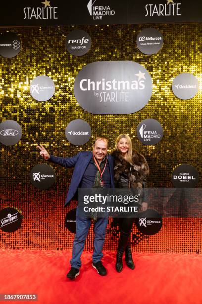 Andrea Tumbarello attends to the photocall ahead of the concert of Lola Indigo during the "Christmas By Starlite" 2023 at Ifema on December 18, 2023...
