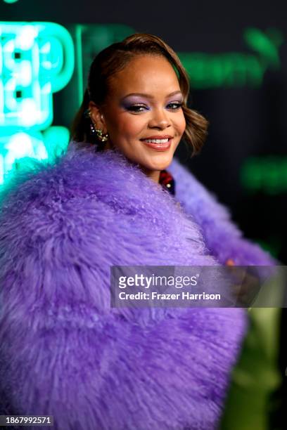 Rihanna attends the FENTY x PUMA Sneaker Launch Party at NeueHouse Los Angeles on December 18, 2023 in Hollywood, California.