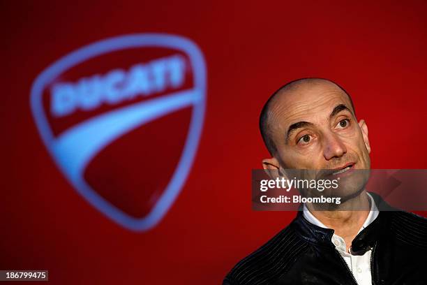 Claudio Domenicali, chief executive officer of Ducati Motor Holding SpA, a unit of Audi AG, speaks during a Bloomberg Television interview in Milan,...