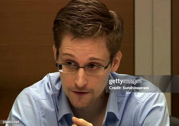 Whistleblower Edward Snowden during a meeting with German Green Party MP Hans-Christian Stroebele regarding being a witness for a possible...