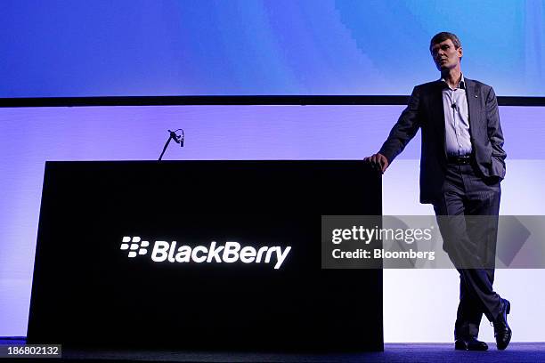 Thorsten Heins, chief executive officer of BlackBerry, attends the launch of the BlackBerry Z10 smartphone in Sydney, Australia, on Monday, March 18,...