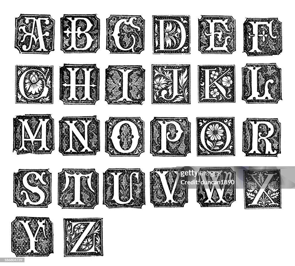 Retro Alphabet Buchstaben