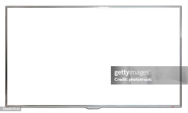 ultra modern high definition wall mounted tv - television set up stock pictures, royalty-free photos & images