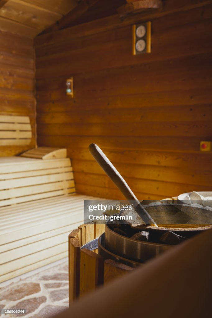 Empty Finnish sauna