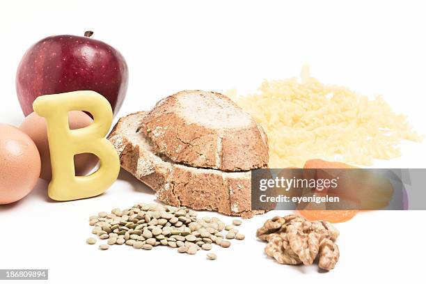 different items that contain vitamin b - b stock pictures, royalty-free photos & images