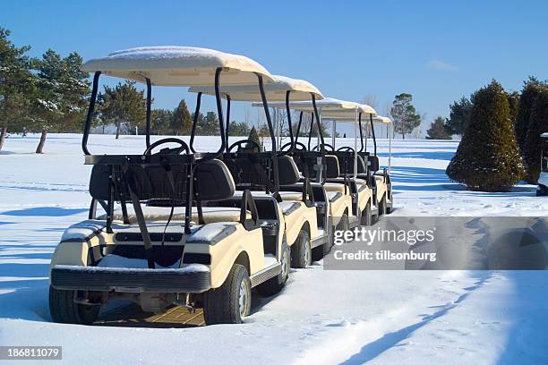 winter golf carts - golf cart stock pictures, royalty-free photos & images
