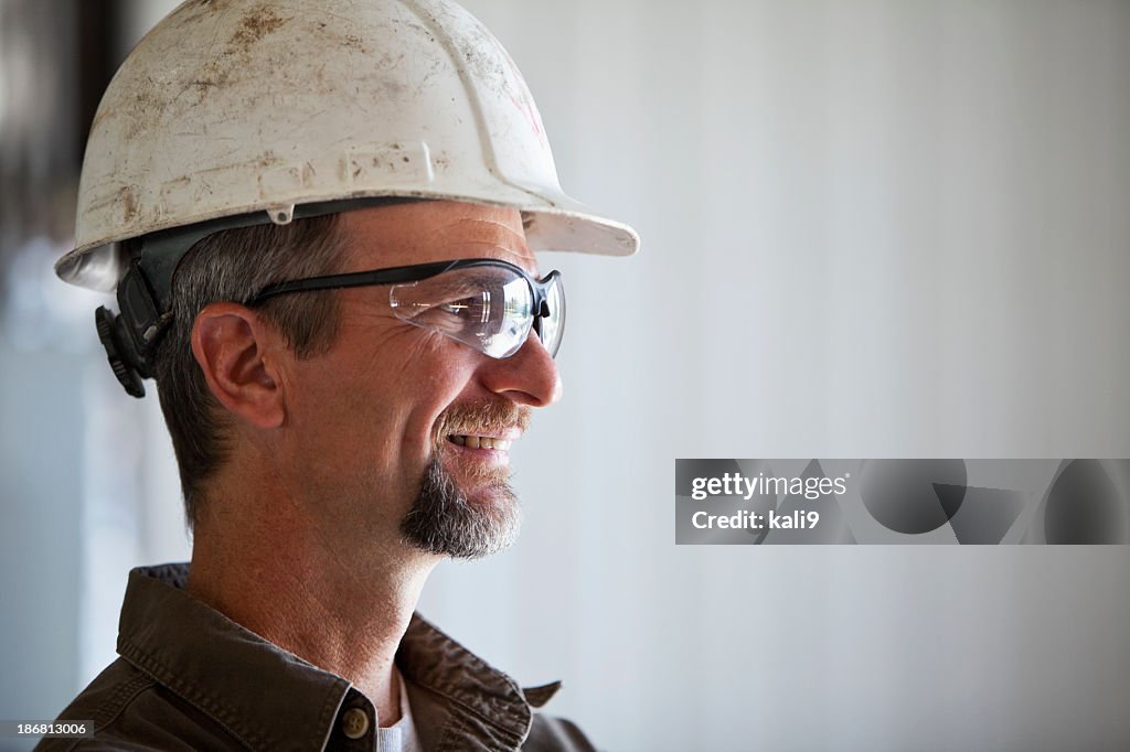 Worker wearing hard hat