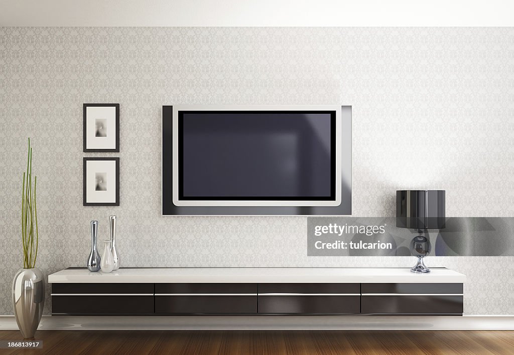 Quarto moderno com televisão