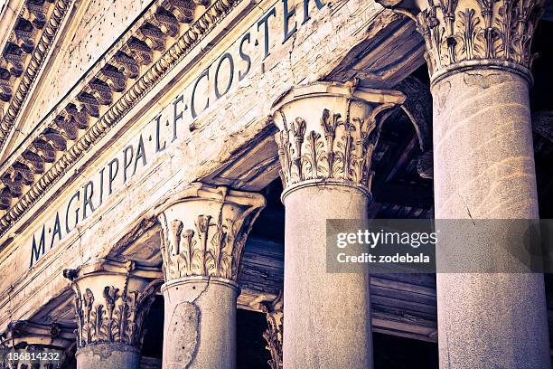 pantheon colonnade, rome - the roman square stock pictures, royalty-free photos & images