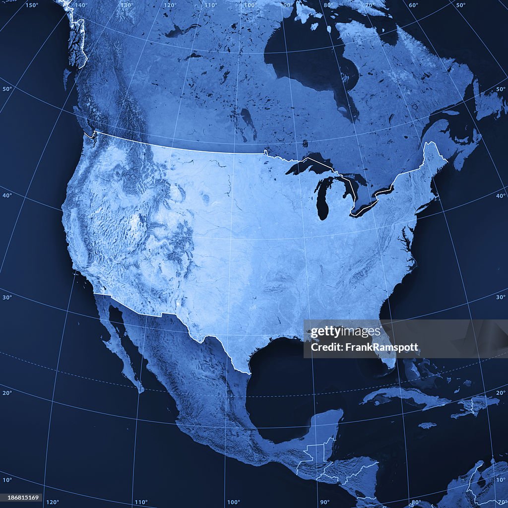 États-Unis carte topographique