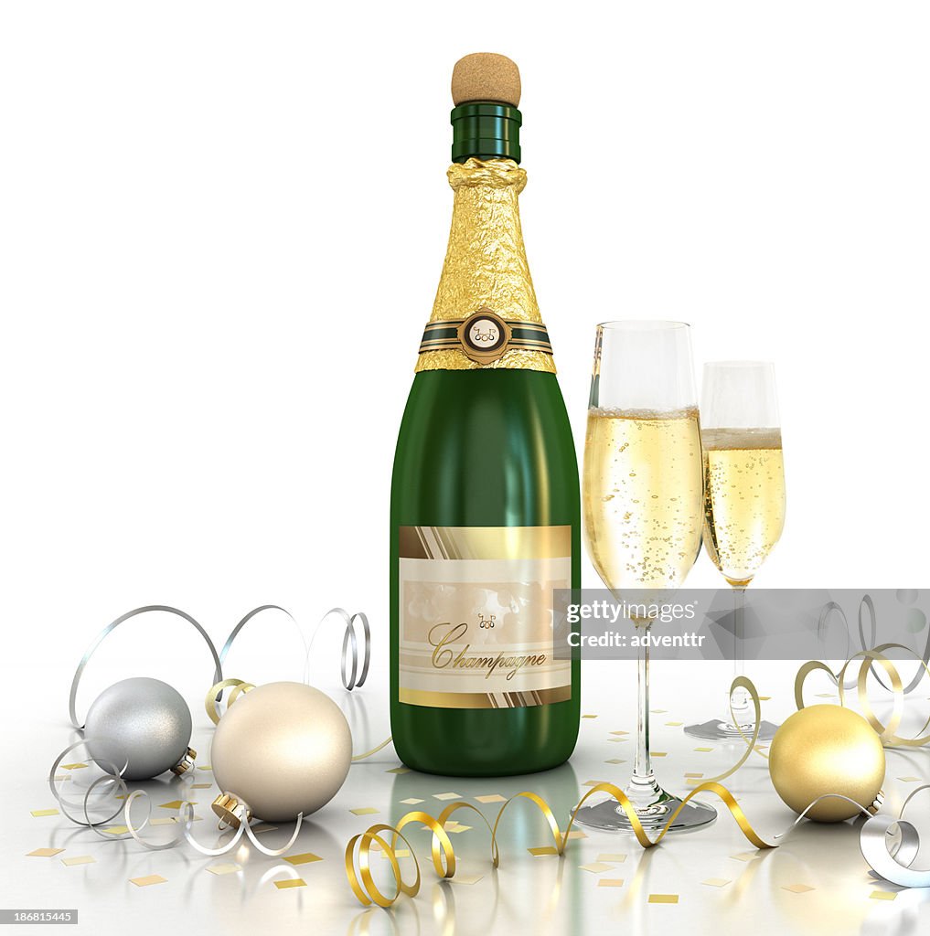 Celebration (Champagne - White background)