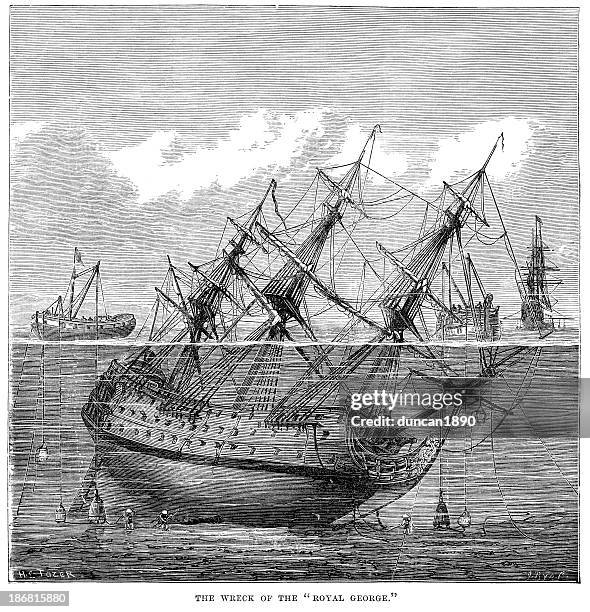 illustrations, cliparts, dessins animés et icônes de le royal george causer des services de gestion hilton - épave de bateau