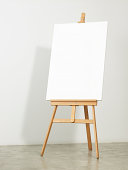 Easel with vertical canvas