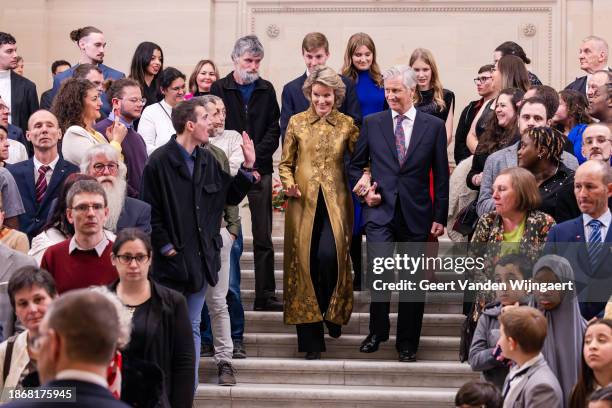 Prince Emmanuel of Belgium, Queen Mathilde of Belgium and Princess Elisabeth of Belgium, King Philippe of Belgium and Princess Eleonore of Belgium...