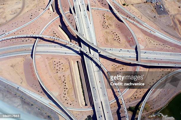 highway loops - phoenix arizona aerial stock pictures, royalty-free photos & images
