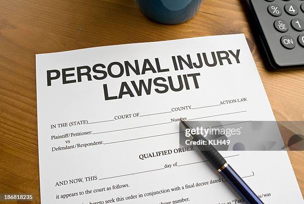 personal injury lawsuit court document - injury lawsuit stock pictures, royalty-free photos & images