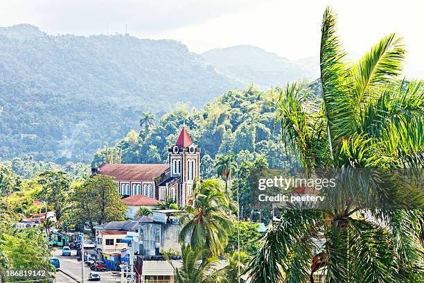 caribbean town. - portland parish stock pictures, royalty-free photos & images