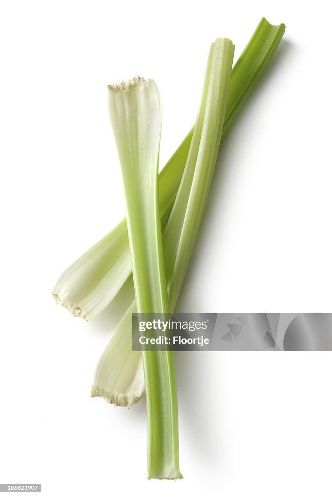 Vegetables: Celery Isolated on White Background