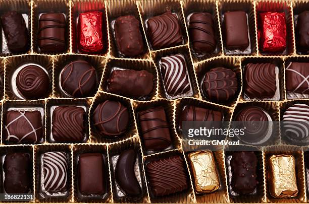 box of chocolates - chocolate stock pictures, royalty-free photos & images