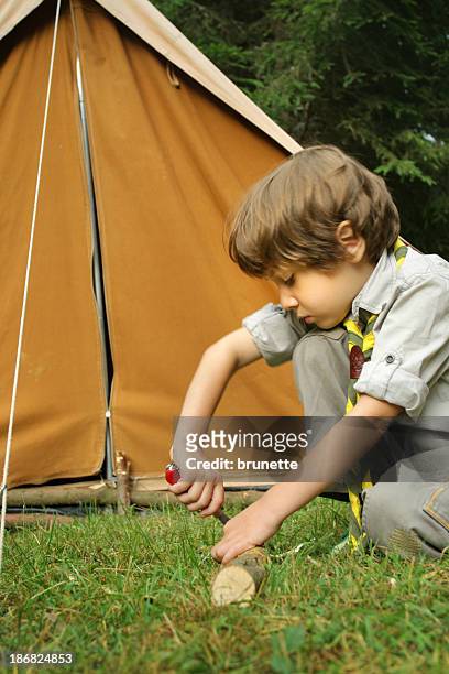 little scout boy - boy scouts stock pictures, royalty-free photos & images
