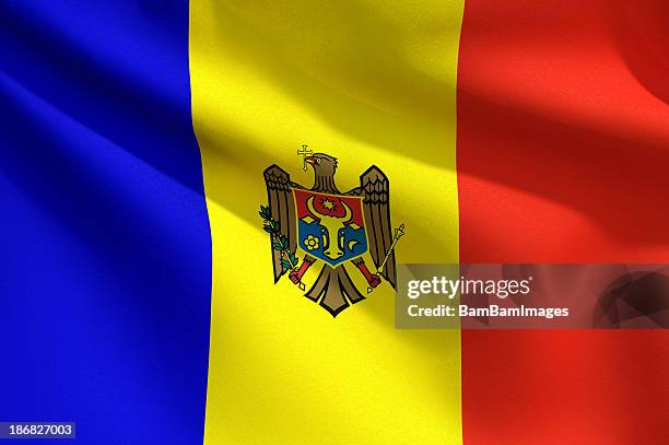 close up flag - moldova - moldova stockfoto's en -beelden