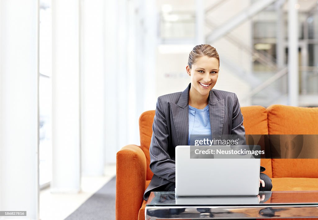 Businesswoman Working on a Laptop