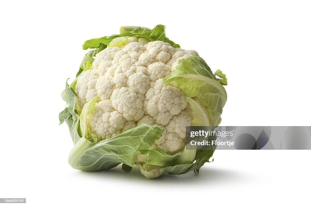 Vegetables: Cauliflower Isolated on White Background