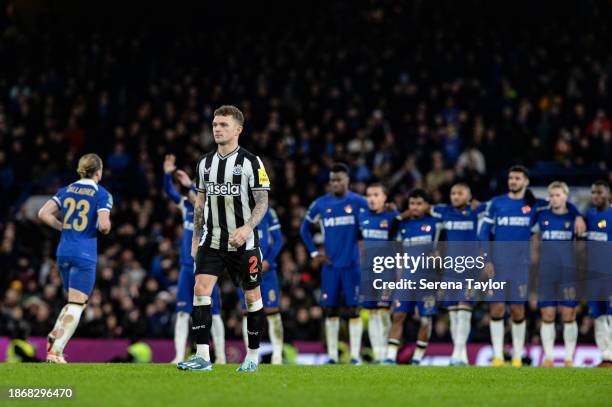 Kieran Trippier of Newcastle United steps up to take a penalty during the Carabao Cup Quarter Final match between Chelsea and Newcastle United at...