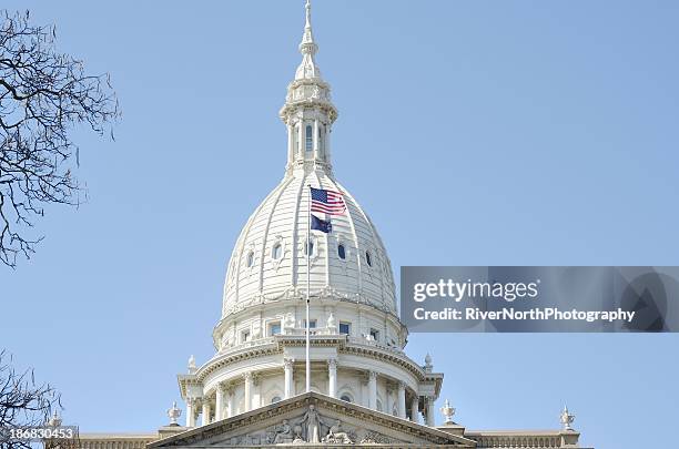 capitol building, lansing michigan - michigan capitol building stock pictures, royalty-free photos & images