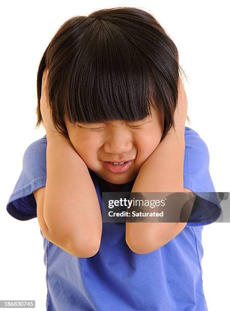 girl with hands over ears - hands covering ears stock pictures, royalty-free photos & images
