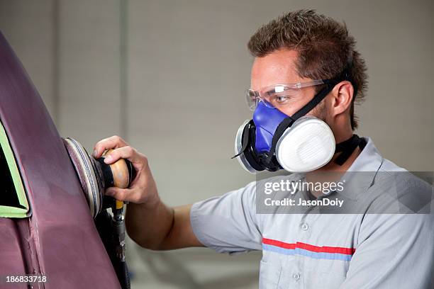 auto body repair shop - metal sanding stock pictures, royalty-free photos & images