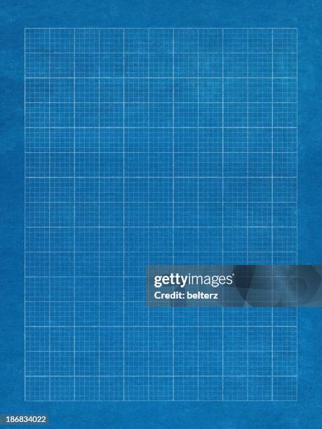 blue grid paper with white lines - architecture drawing stock pictures, royalty-free photos & images