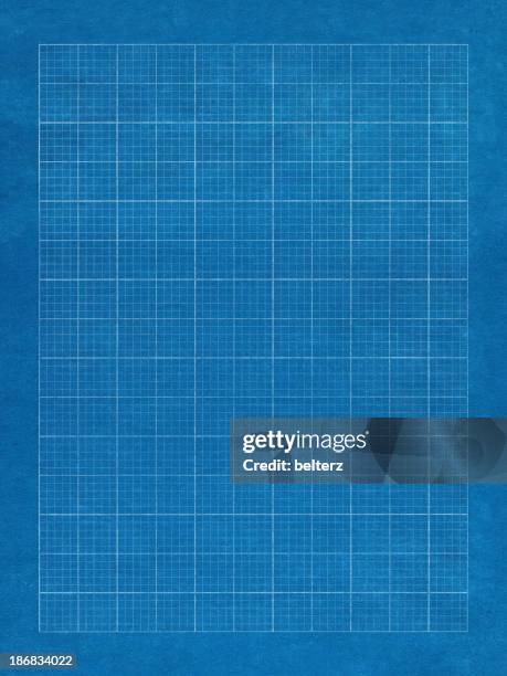 blue grid paper with white lines - architecture plan stock pictures, royalty-free photos & images