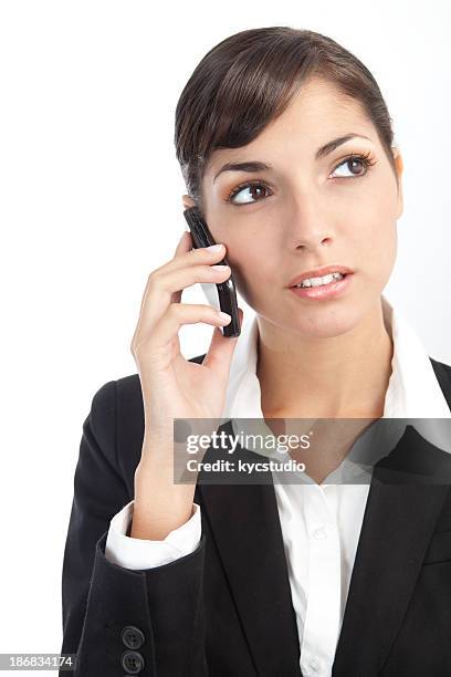 young businesswoman on the phone - cute secretary stock pictures, royalty-free photos & images