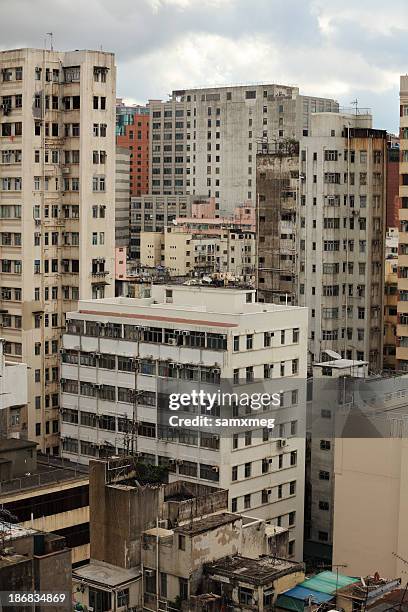 apartment building hong kong - small apartment building exterior stock pictures, royalty-free photos & images