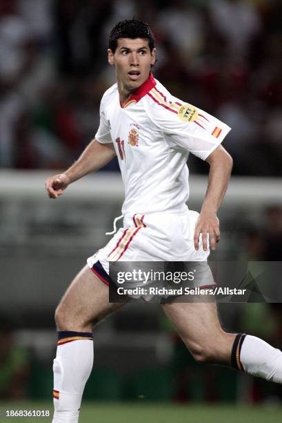 June 20: Albert Luque of Spain running during the UEFA Euro 2004 match between Spain and Portugal at Jose Alvalade Stadium on June 20, 2004 in...