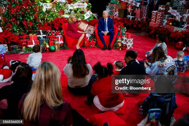 President Joe Biden and First Lady Jill Biden read Twas the Night Before Christmas while visiting Children's National Hospital in Washington, DC, US,...