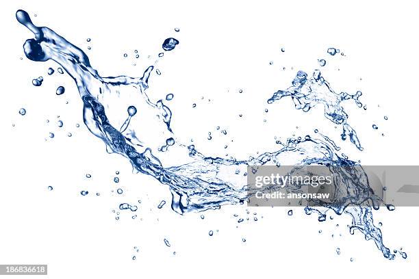 water splash - water splash white background stockfoto's en -beelden