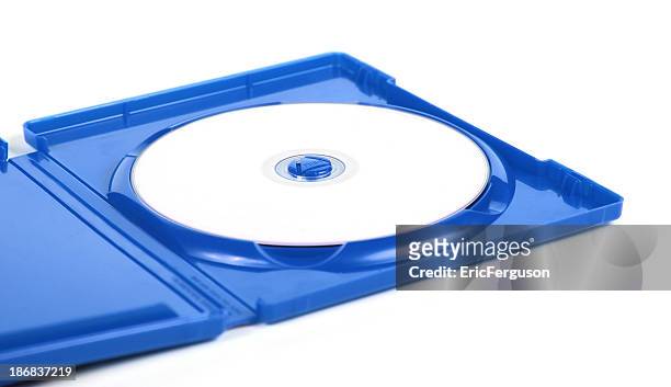 blu ray disk in plastic jewel case - blu ray disc stock pictures, royalty-free photos & images