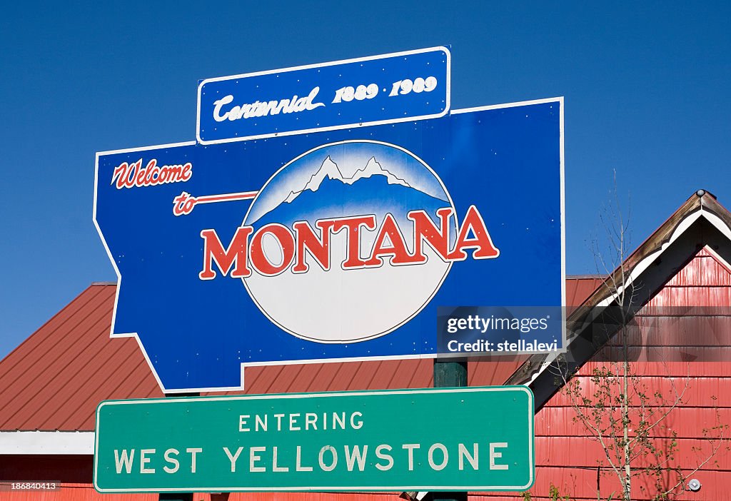 Mt. Sign Welcome To Montana Sign High-Res Stock Photo - Getty Images