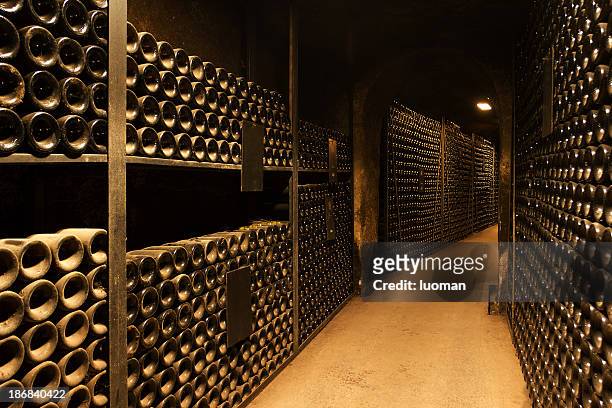 wine cellar - wine shelf stock pictures, royalty-free photos & images