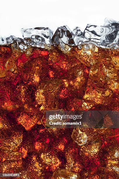 carbonated soda and ice - cola stock pictures, royalty-free photos & images