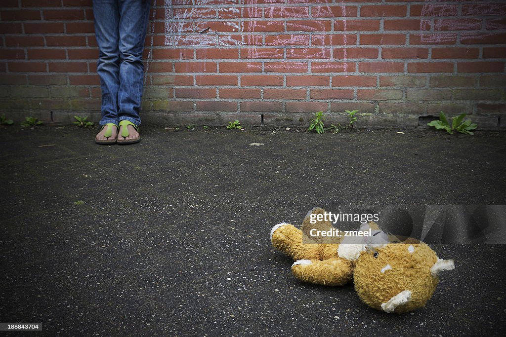 Thrown away Teddy bear